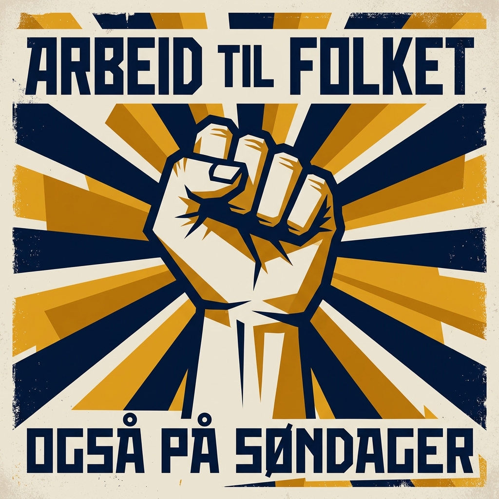 Arbeid til folket - også på søndager, klassisk propagandaplakat